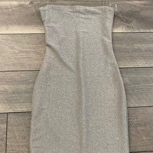 meshki silver bodycon mini dress